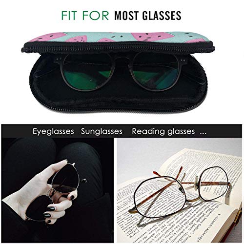 OKIJH Estuche portátil para gafas, caja de almacenamiento, estuche para gafas, bolsa de cosméticos Sunglasses Soft Case Ultra Light Portable Neoprene Zipper Eyeglass Case Glasses Protection Pouch with