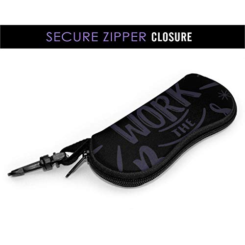 OKIJH Estuche portátil para gafas, caja de almacenamiento, estuche para gafas, bolsa de cosméticos The Harder You Work The Better You Get Portable Eyeglass Case Abrasion Resistant Glasses Protective C
