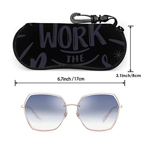 OKIJH Estuche portátil para gafas, caja de almacenamiento, estuche para gafas, bolsa de cosméticos The Harder You Work The Better You Get Portable Eyeglass Case Abrasion Resistant Glasses Protective C
