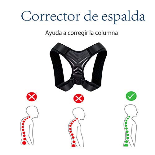 Olymstars Corrector Postura Espalda - Corrector Espalda Respirable Ajustable para Aliviar los Dolores de Dorsales, Cuello, Thoraciques, Hombros Columna - Mejorar Postura con Faja Lumbar Hombre Mujer