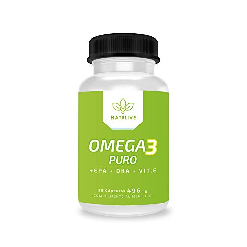 Omega 3 Puro | Reduce los niveles de colesterol | Aceite de pescado Omega 3 alta calidad + EPA/DHA + Vitamina E | Alta dosis de ácidos grasos omega 3 | Refuerza tu sistema cardiovascular | 30 cápsulas