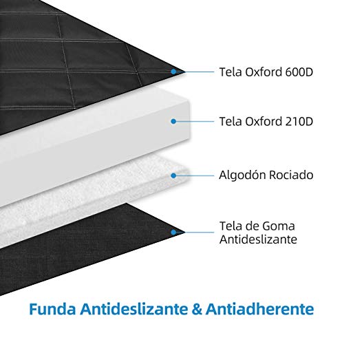 OMORC Funda para Perros, Cubierta de Asiento para Perros, Funda de Asiento para Perros, Cojín de Picnic, Tamaño Universal, 148cm * 135cm, Antideslizante, Fácil instalación / Limpieza, Negro