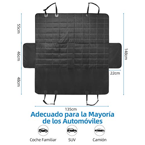 OMORC Funda para Perros, Cubierta de Asiento para Perros, Funda de Asiento para Perros, Cojín de Picnic, Tamaño Universal, 148cm * 135cm, Antideslizante, Fácil instalación / Limpieza, Negro