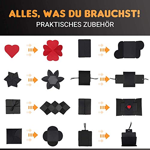 OMZGXGOD Caja de Regalo DIY Álbum de Fotos Hecho a Mano,Creative Explosion Box como Regalo de Cumpleaños y Caja de Sorpresa sobre el Amor Abierto