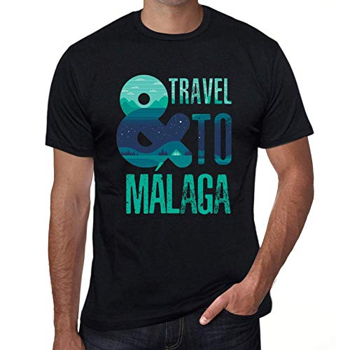 One in the City Hombre Camiseta Vintage T-Shirt Gráfico and Travel To MÁLAGA Negro Profundo