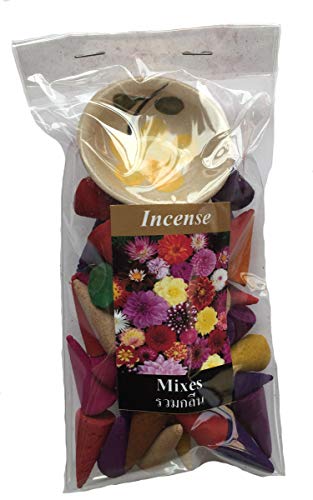 One World is Enough - Quemador de Incienso Hecho a Mano con 50 Conos de Incienso tailandeses con Fragancia - Comercio Justo