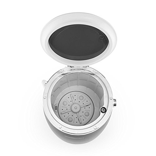 Oneconcept Ecowash-Pico Garden Edition - Lavadora portátil, Mini Lavadora de Camping, Centrifugado, Capacidad de Carga 3,5 kg, Potencia: 380 W, Temporizador, Transportable, Negro