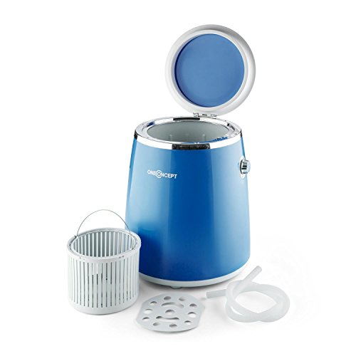 Oneconcept Ecowash-Pico - Mini Lavadora Portable, Lavadora de Camping, Función Centrifugado, Capacidad: 3,5 kg, Potencia: 380 W, Temporizador, Uso Sencillo, Recogecable, Asa Transporte, Azul