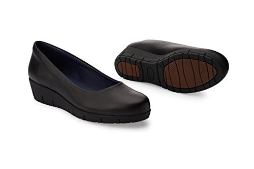 Oneflex Camile Negro - Zapatos anatómicos cómodos para Mujer - Calzado hostelería Antideslizante de Piel - Talla 37