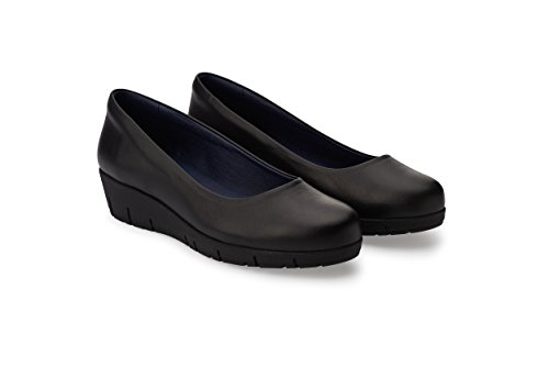 Oneflex Camile Negro - Zapatos anatómicos cómodos para Mujer - Calzado hostelería Antideslizante de Piel - Talla 37