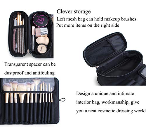 ONEGenug Bolsa de almacenamiento de pincel de maquillaje multifuncional - Bolsa de cosméticos con 12 bolsillos portaescobillas Bolso de cosméticos Organizador de viajes