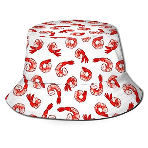 ONLED Sombrero de cubo plegable reversible de camarón para cóctel, sushi, sombrero, pescador, camping, pesca, safari para hombres y mujeres, color negro