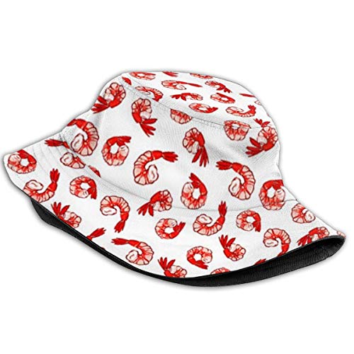 ONLED Sombrero de cubo plegable reversible de camarón para cóctel, sushi, sombrero, pescador, camping, pesca, safari para hombres y mujeres, color negro