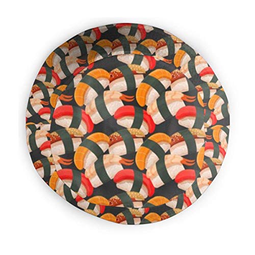 ONLED Sombrero de cubo plegable reversible de sushi, estampado oscuro, sombrero de pescador, gorra de pescador, camping, pesca, safari para hombres y mujeres, color negro