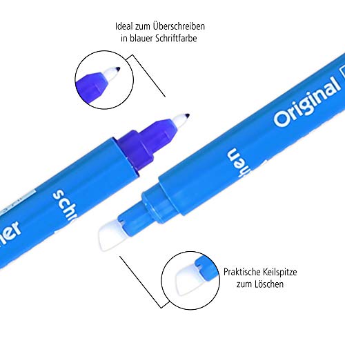 Online - Pack de 80 cartuchos de tinta y 8 borradores de tinta, cartuchos de tinta universales para pluma estilográfica Lamy y estándar, cartuchos de gran capacidad en azul real, borrables, lavables