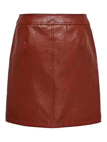 Only Onlabigail Faux Leather Skirt Otw Falda, Burnt Henna, 42 para Mujer