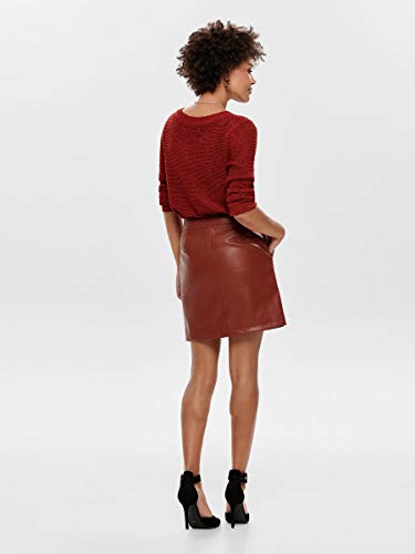 Only Onlabigail Faux Leather Skirt Otw Falda, Burnt Henna, 42 para Mujer