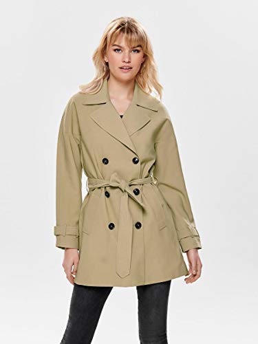 Only onlEMILIA SHORT TRENCHCOAT CC OTW Abrigo, Beige (Incense Incense), S para Mujer