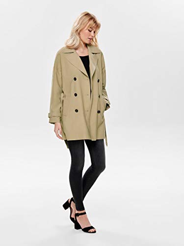 Only onlEMILIA SHORT TRENCHCOAT CC OTW Abrigo, Beige (Incense Incense), S para Mujer