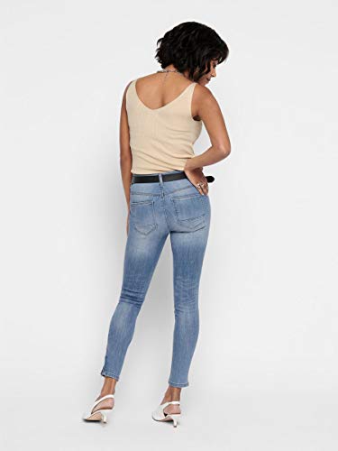 Only Onlkendell Regsk ANK Zipjnscre85148 Noos Vaqueros Skinny, Azul (Light Blue Denim Light Blue Denim), W26/L30 (Talla del Fabricante: 26) para Mujer