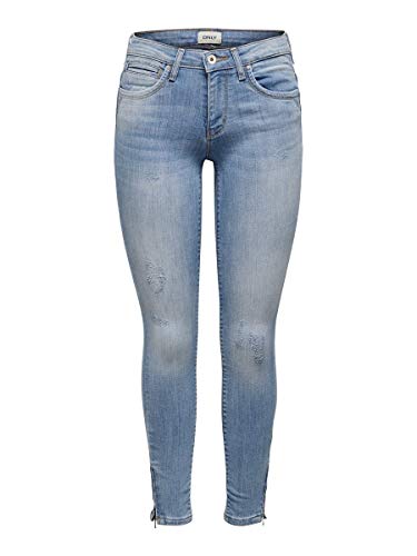 Only Onlkendell Regsk ANK Zipjnscre85148 Noos Vaqueros Skinny, Azul (Light Blue Denim Light Blue Denim), W26/L30 (Talla del Fabricante: 26) para Mujer