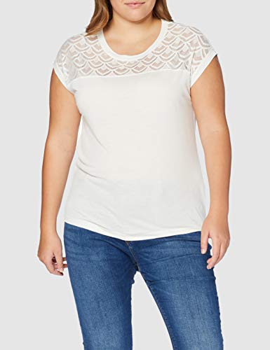 Only Onlnicole S/s Mix Top Noos Camiseta, Blanco (Cloud Dancer Cloud Dancer), Large para Mujer