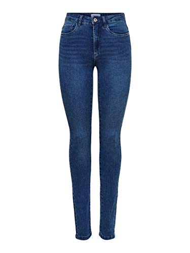ONLY Onlroyal High Waist Skinny Jeans Vaqueros, Medium Blue Denim, 38W / 30L para Mujer