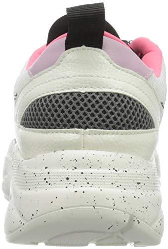 ONLY ONLSANNA-3 PU Chunky Sneaker, Zapatillas para Mujer, Detail:w. Neon Orange White, 37 EU
