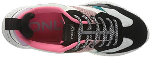 ONLY ONLSANNA-3 PU Chunky Sneaker, Zapatillas para Mujer, Detail:w. Neon Orange White, 37 EU