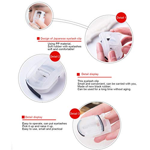 Onlyoily Rizador de pestañas portátil Rizador de pestañas & de plástico Mini Rizador de pestañas con,se adapta a todas las formas de los ojos, Obtenga el rizo perfecto cada vez +1*Esponja Maquillaje