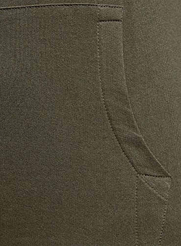 oodji Ultra Hombre Sudadera Básica con Bolsillo, Verde, ES 56 / XL