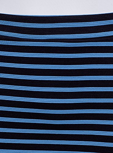 oodji Ultra Mujer Falda Básica de Punto, Azul, ES 36 / XS