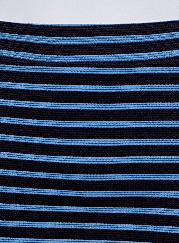 oodji Ultra Mujer Falda Básica de Punto, Azul, ES 36 / XS
