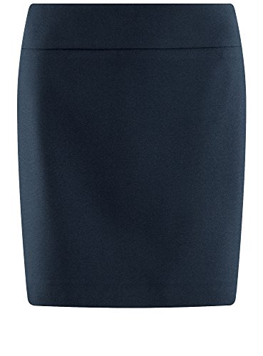 oodji Ultra Mujer Falda Corta Básica, Azul, ES 36 / XS