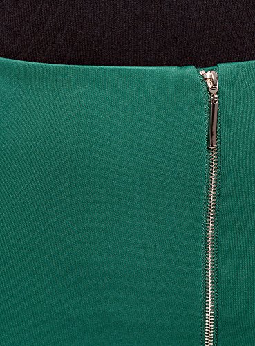 oodji Ultra Mujer Falda Lápiz de Punto con Cremallera, Verde, ES 38 / S
