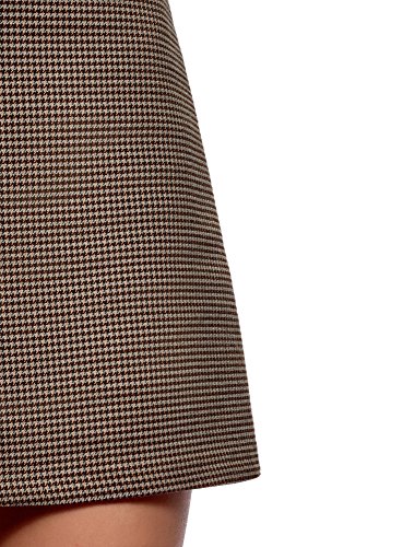 oodji Ultra Mujer Falda Trapecio Corta, Beige, ES 34 / XXS