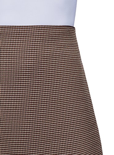 oodji Ultra Mujer Falda Trapecio Corta, Beige, ES 34 / XXS