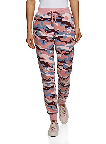 oodji Ultra Mujer Pantalones de Punto con Cordones, Rosa, ES 36 / XS