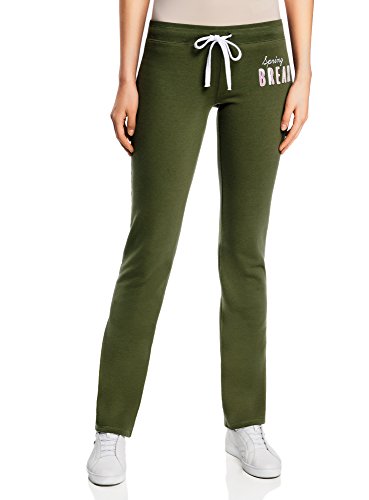 oodji Ultra Mujer Pantalones de Punto con Cordones, Verde, ES 38 / S