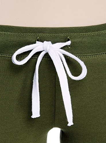 oodji Ultra Mujer Pantalones de Punto con Cordones, Verde, ES 38 / S