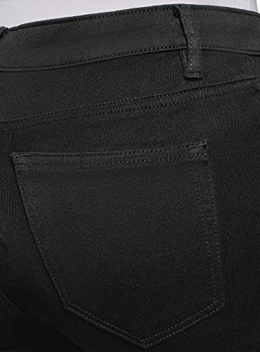 oodji Ultra Mujer Vaqueros Skinny de Tiro Medio, Negro, 29W / 32L