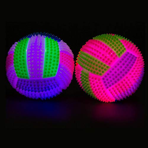 OPAKY LED Voleibol Parpadeante Luz Arriba Rebotando Erizo Bola Niños Juguete Cambio de Color Juguetes Educativos Regalos Originales Juguetes antiestrés