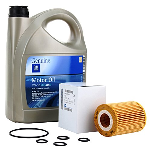 Opel Kit Filtro Lubricante Motor GM General Motor Oil 5w30 5 litros Astra J, Corsa D, MERIVA B, Mokka, Zafira B Motores 1.7 CDTi Desde el año 2010 en adelante