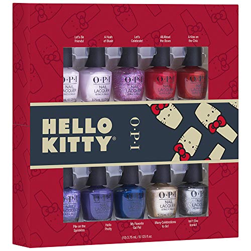 OPI Nl Hello Kitty Holiday Minis - 10 Piece Kit, 37.5 ml, Pack de 1
