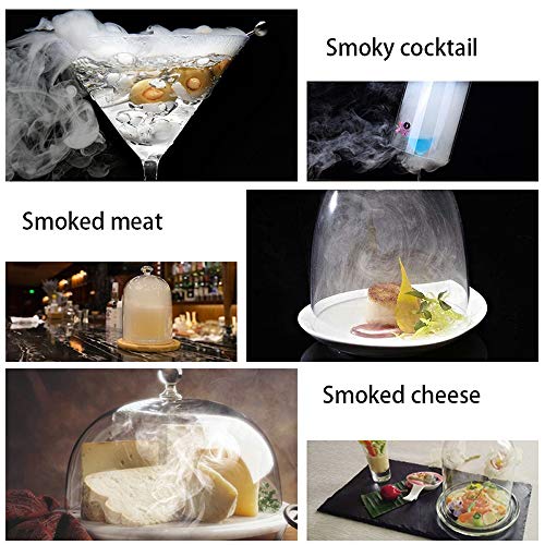 OPNIGHDYMD Prueba Clara for Barbacoa Alimentos fríos Fumador Quesos salmón Carne de Salchicha Fumador Fumador de Mano portátil de Barbacoa con los Pedazos de Madera