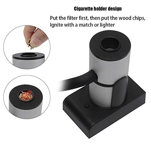 OPNIGHDYMD Prueba Clara for Barbacoa Alimentos fríos Fumador Quesos salmón Carne de Salchicha Fumador Fumador de Mano portátil de Barbacoa con los Pedazos de Madera