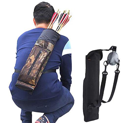 OPNIGHDYMD Tiro con arco flecha hacia atrás de la aljaba, los hombres y de aire libre Competitiva anillo de tiro con arco de terciopelo carcaj bolso de las mujeres, los hombros pueden llevar de gran c