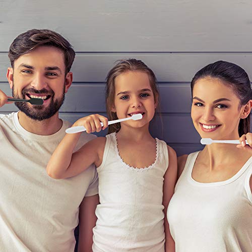 Opopark 4 Piezas de Cepillos de Dientes Suaves Micro y Nano, Cepillos de Dientes Súper Suaves para La Limpieza Profunda de Encías Sensibles Blanco y Negro