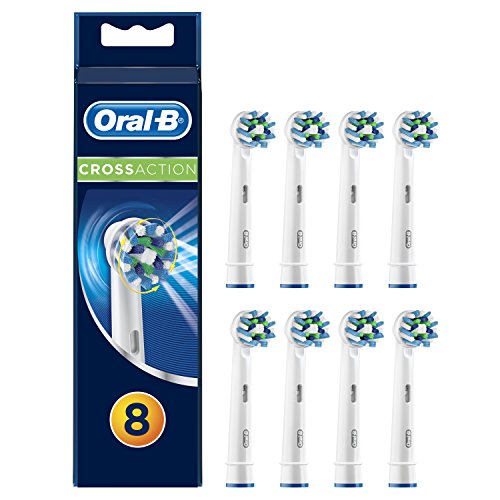 Oral-B EB50/8 Crossaction, Cabezales de Cepillo de Dientes, Blanco, 8 recambios