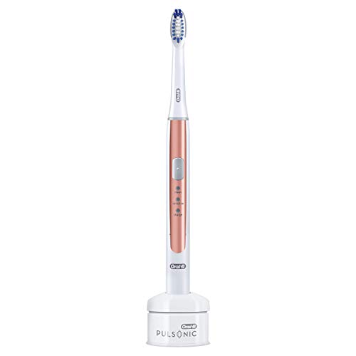 Oral-B Pulsonic Slim 1100 - Cepillo de dientes eléctrico con temporizador y cabezal, color oro rosa